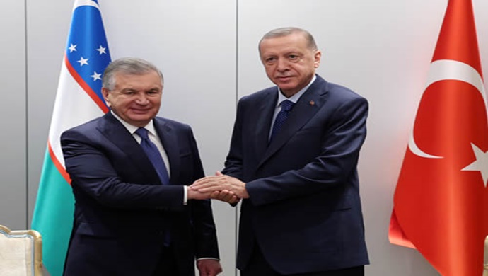 Cumhurbaşkanı Erdoğan, Özbekistan Cumhurbaşkanı Mirziyoyev ile görüştü