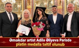 Əməkdar artist Adilə Əliyeva Parisdə platin medalla təltif olunub