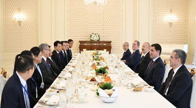 Official luncheon hosted on behalf of President Ilham Aliyev in honor of President of Laos