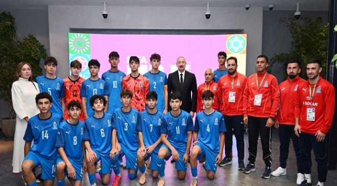 Ilham Aliyev watched opening ceremony of FIFA U-15 World Cup and Festival
